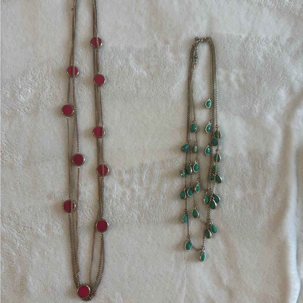 Elegant Red and Green Necklace Set